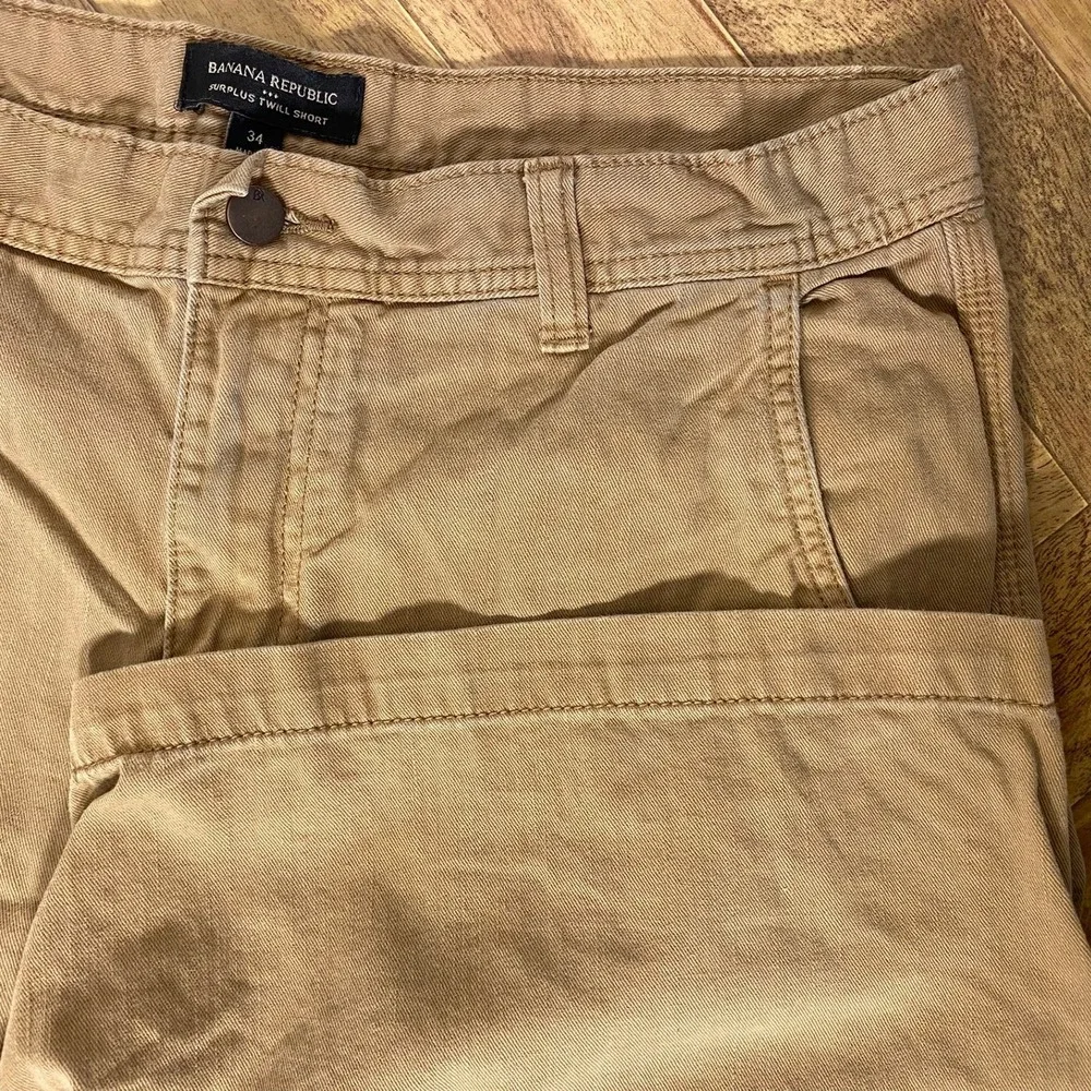 Banana‎ Republic Mens Surplus Twill Shorts 34 Brown 8.5 Inch Inseam